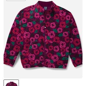 Zoe+Chloe Boxy Fit Printed Fleece Jacket